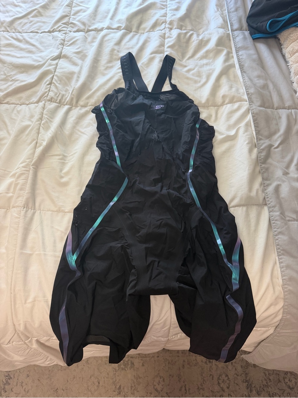 Speedo Women's Black Competitive Tech Suit with Iridescent Trim